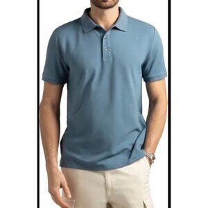 Croft & Barrow Signature Polo Shirt L Blue Cotton/Poly Men's